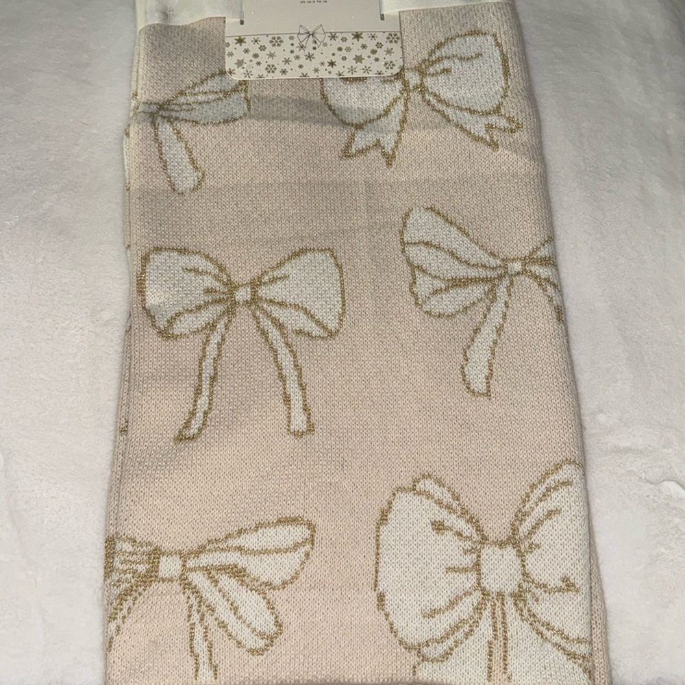 ID Home Christmas gold ribbon/bow Oversized Bows Throw - Christmas Bow Throw 🎀